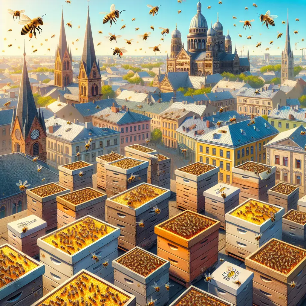 Representation of Las abejas prosperan en los tejados de Colonia durante el Día Mundial de las Abejas